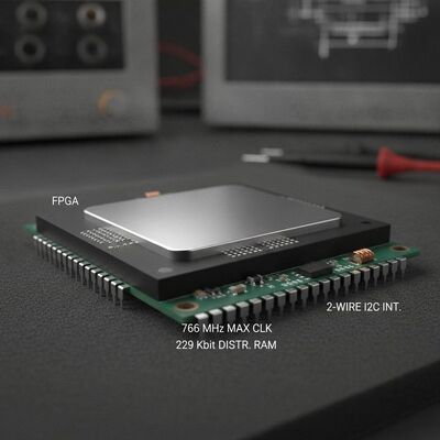 FPGA Field Programmable Gate Array with 766 MHz Maximum Clock Frequency, 229 Kbit Distributed RAM, and 2-Wire I2C Interface