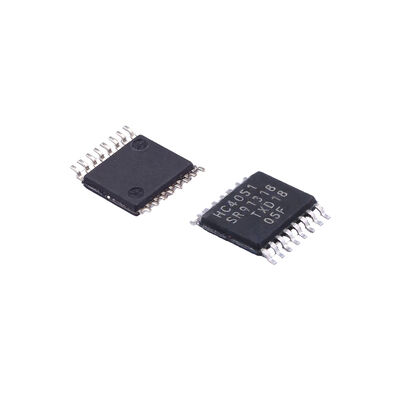 74HC4051PW 8 Channel Multiplexer Switch IC with Wide Analog Input Voltage Range and Low ON Resistance in TSSOP16 Package