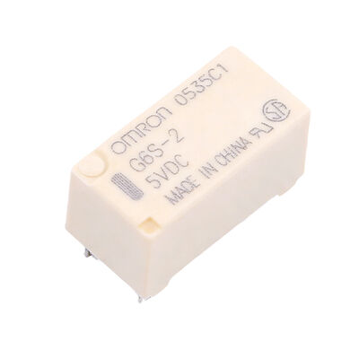 G6S-2 DC5 رلاي إشارة منخفضة مع 5 VDC لفائف الجهد DPDT نموذج الاتصال والقوة الكهربائية العالية لPCB من خلال الثقب تركيب